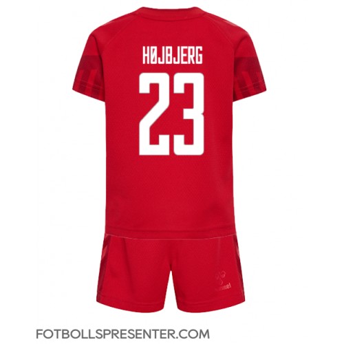 Danmark Pierre-Emile Hojbjerg #23 Hemmatröja Barn VM 2022 Kortärmad (+ korta byxor)